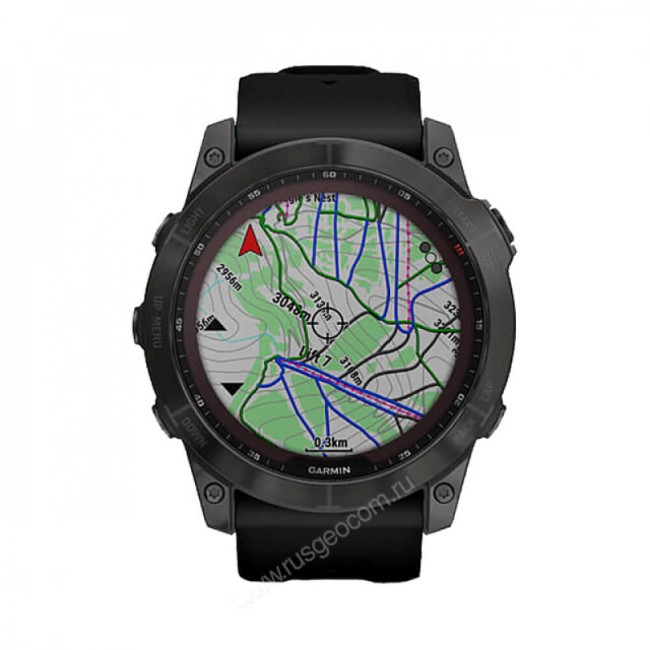 Часы Garmin Fenix 7X Sapphire Solar титановый угольно-серый DLC с силиконовым ремешком Часы Garmin Fenix 7X Sapphire Solar титановый угольно-серый DLC с силиконовым ремешком