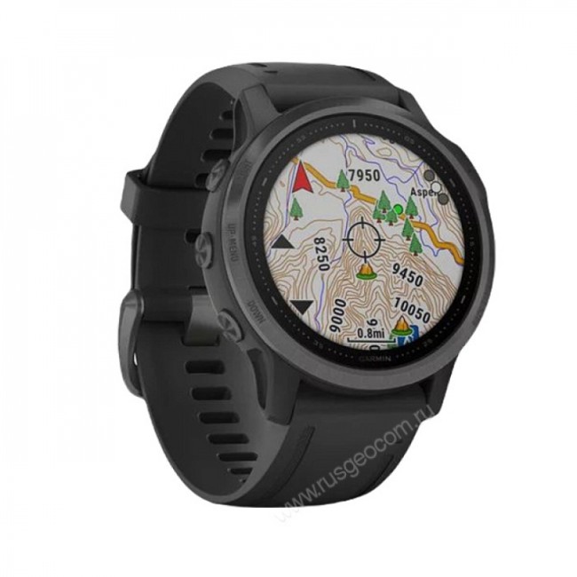 Часы Garmin Fenix 6S Sapphire серый DLC с черным ремешком Часы Garmin Fenix 6S Sapphire серый DLC с черным ремешком