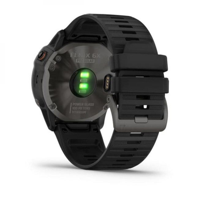 Часы Garmin Fenix 6X Pro Solar титановый серый DLC с черным ремешком Часы Garmin Fenix 6X Pro Solar титановый серый DLC с черным ремешком