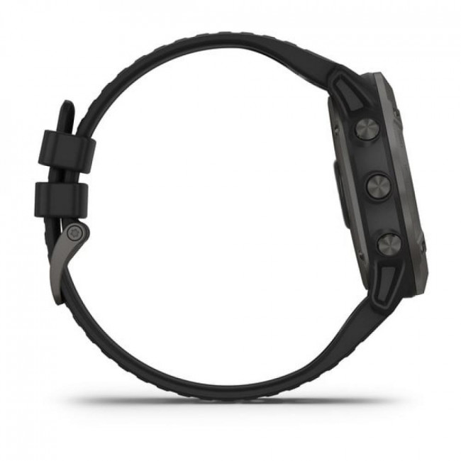 Часы Garmin Fenix 6X Pro Solar титановый серый DLC с черным ремешком Часы Garmin Fenix 6X Pro Solar титановый серый DLC с черным ремешком