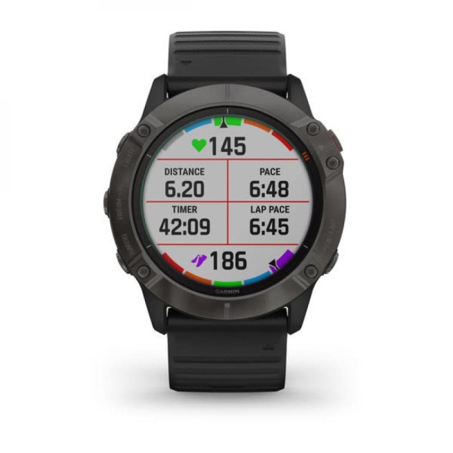 Часы Garmin Fenix 6X Pro Solar титановый серый DLC с черным ремешком Часы Garmin Fenix 6X Pro Solar титановый серый DLC с черным ремешком