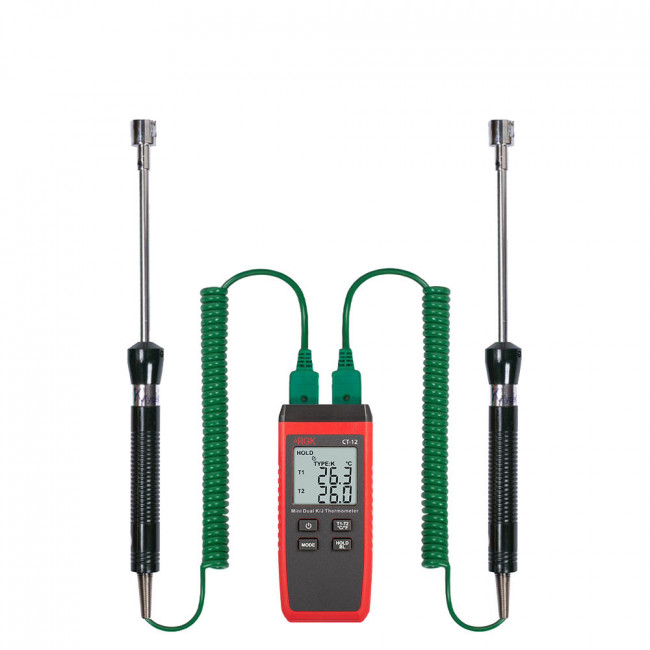 Термометр RGK CT-12 с поверхностными зондами TR-10S с поверкой