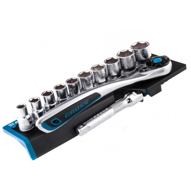 Набор торцевых головок 1/2", CrV, 12 предметов Gross Набор торцевых головок 1/2", CrV, 12 предметов Gross