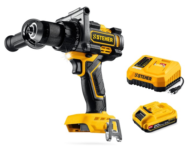 Дрель-шуруповерт CB-165-21 STEHER 20 В, 165 Н·м, 1 АКБ LMS (2 А·ч)