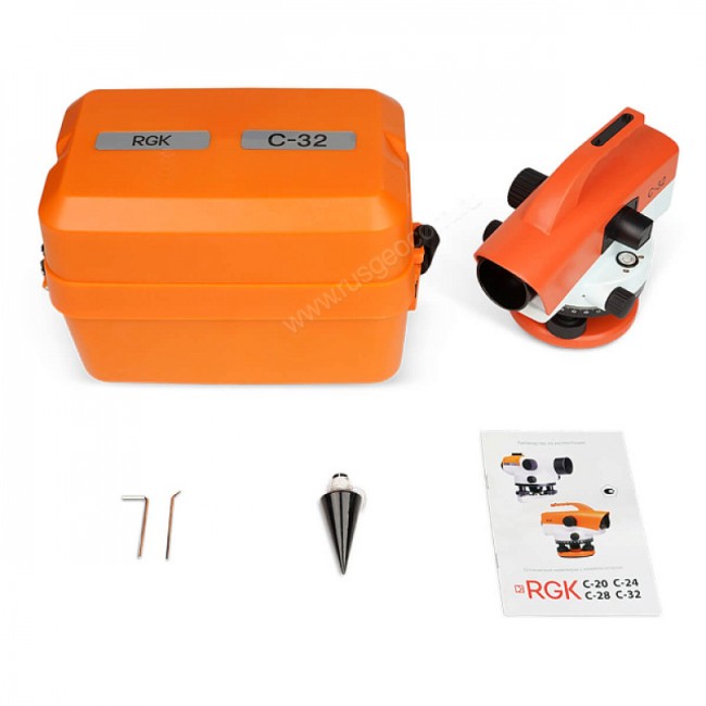 Комплект оптический нивелир RGK C-32 с поверкой + штатив S6-N + рейка AMO S5 Комплект оптический нивелир RGK C-32 с поверкой + штатив S6-N + рейка AMO S5