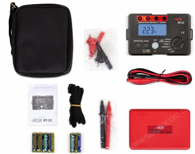 Цифровой мегаомметр RGK RT-25 с поверкой