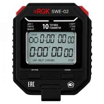 Секундомер электронный RGK SWE-02 с поверкой Секундомер электронный RGK SWE-02 с поверкой