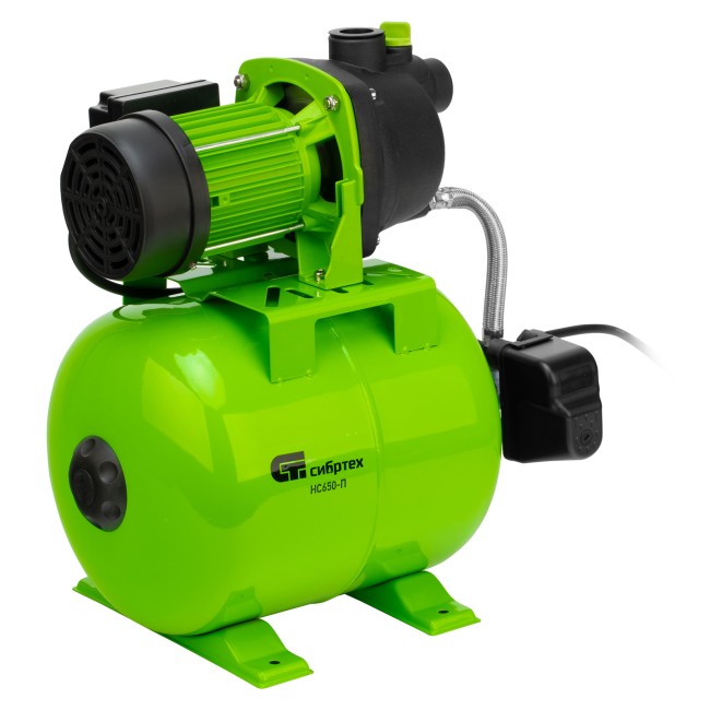 Насосная станция НС650-П, 650 Вт, напор 37 м, 3200 л/ч, ресивер 19 л Сибртех Насосная станция НС650-П, 650 Вт, напор 37 м, 3200 л/ч, ресивер 19 л Сибртех