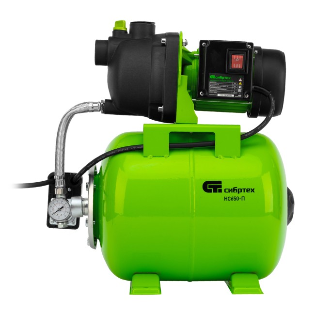 Насосная станция НС650-П, 650 Вт, напор 37 м, 3200 л/ч, ресивер 19 л Сибртех Насосная станция НС650-П, 650 Вт, напор 37 м, 3200 л/ч, ресивер 19 л Сибртех