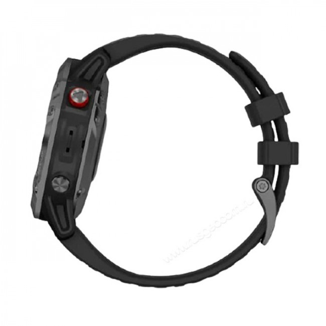 Часы Garmin Fenix 6 Pro Solar серые с черным ремешком Часы Garmin Fenix 6 Pro Solar серые с черным ремешком