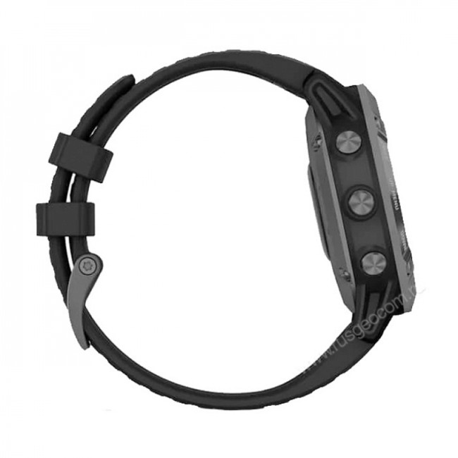 Часы Garmin Fenix 6 Pro Solar серые с черным ремешком Часы Garmin Fenix 6 Pro Solar серые с черным ремешком