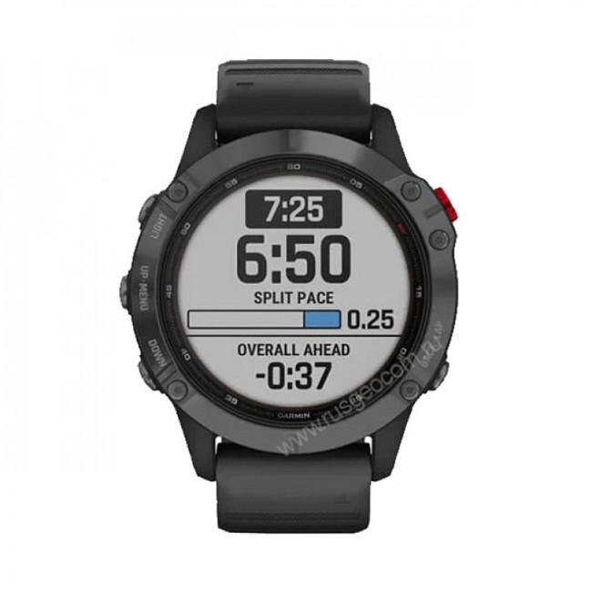 Часы Garmin Fenix 6 Pro Solar серые с черным ремешком Часы Garmin Fenix 6 Pro Solar серые с черным ремешком