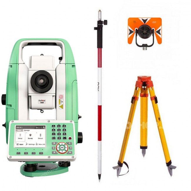 Комплект 4 в 1: тахеометр Leica TS03 R500 (5") со штативом, отражателем и вехой