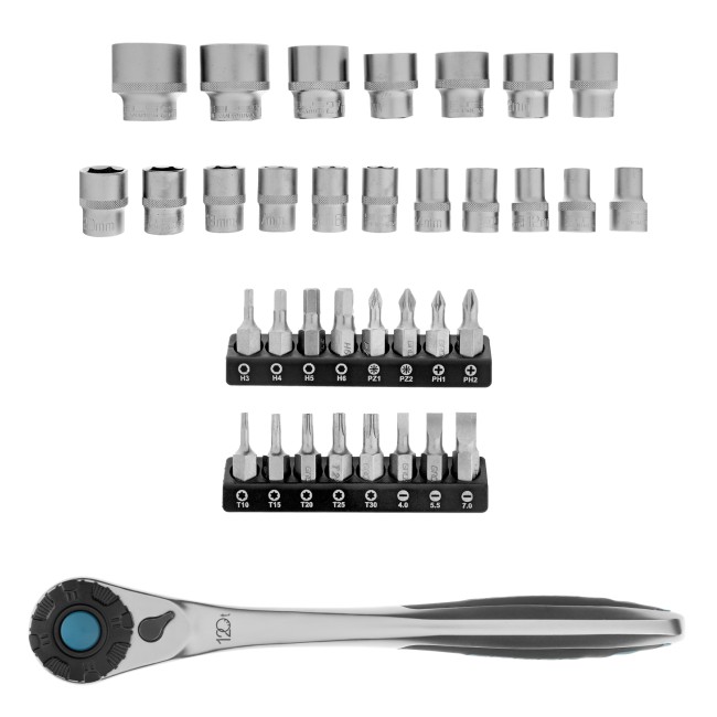 Набор торцевых головок 1/2",3/8” CrV 36 предметов Gross