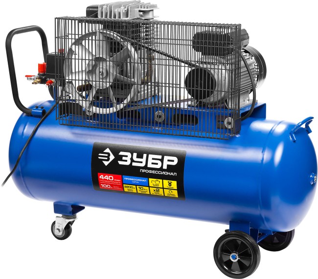 Компрессор ременной масляный ЗКПМ-440-100-Р-2.2 ЗУБР Профессионал Компрессор ременной масляный ЗКПМ-440-100-Р-2.2 ЗУБР Профессионал