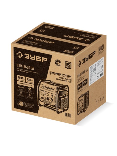 Инверторный генератор с электростартером и розеткой АВР СБИ-5500ЕА ЗУБР Инверторный генератор с электростартером и розеткой АВР СБИ-5500ЕА ЗУБР