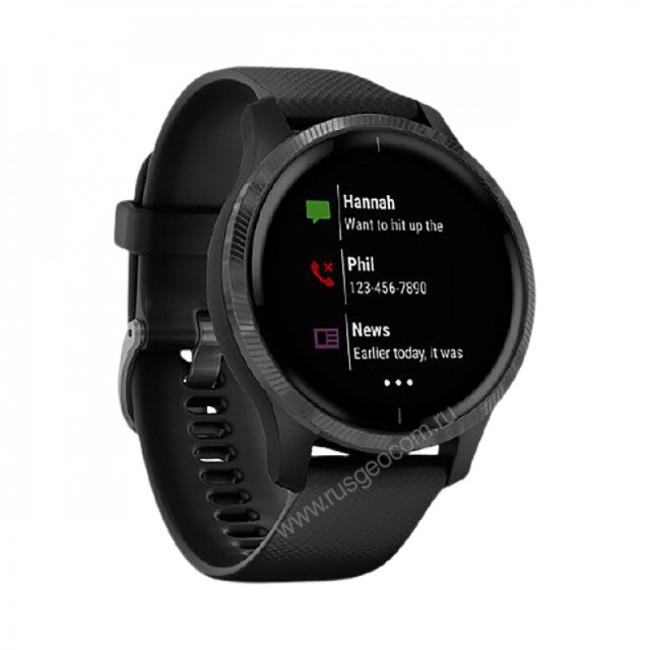 Часы Garmin Venu черные с серым безелем Часы Garmin Venu черные с серым безелем
