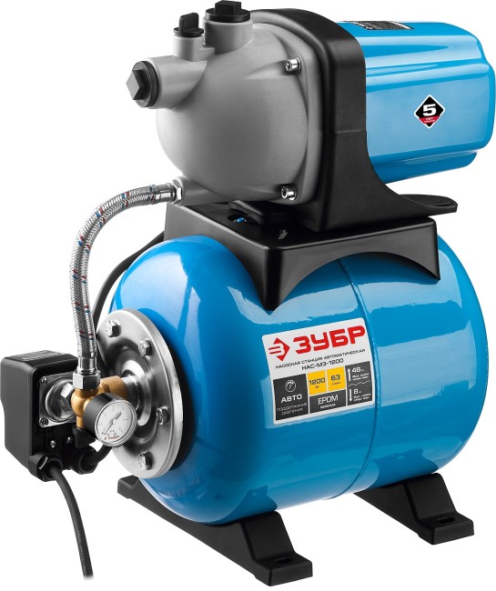 Автоматическая насосная станция НАС-М3-1200 ЗУБР 1200 Вт, бак 20 л Автоматическая насосная станция НАС-М3-1200 ЗУБР 1200 Вт, бак 20 л