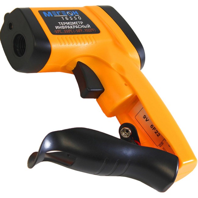 Бесконтактный инфракрасный термометр (пирометр) МЕГЕОН 16550 Бесконтактный инфракрасный термометр (пирометр) МЕГЕОН 16550