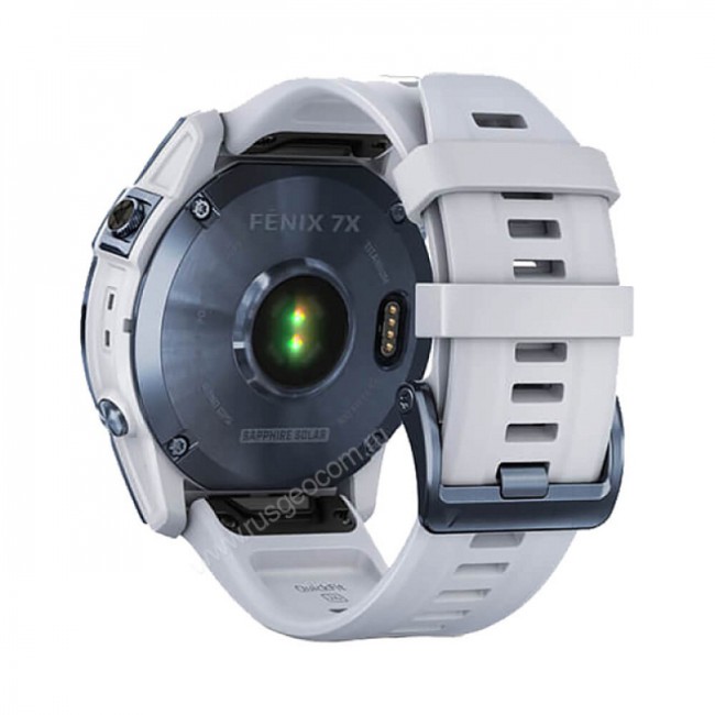 Часы Garmin Fenix 7X Sapphire Solar титановый синий минерал DLC с белым ремешком Часы Garmin Fenix 7X Sapphire Solar титановый синий минерал DLC с белым ремешком