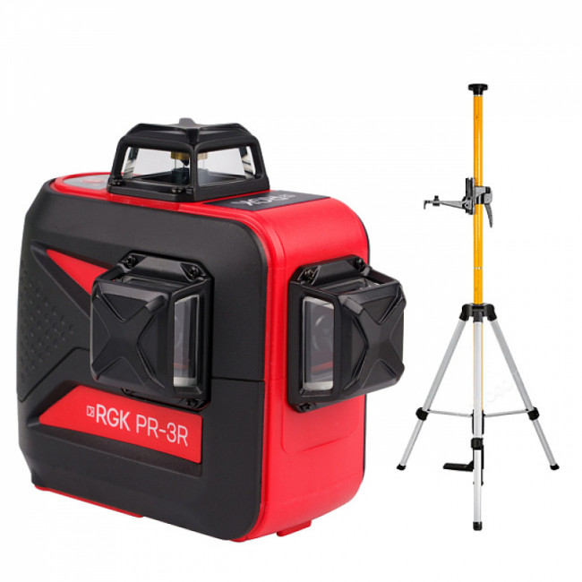 Комплект: лазерный уровень RGK PR-3R + штанга-упор Комплект: лазерный уровень RGK PR-3R + штанга-упор