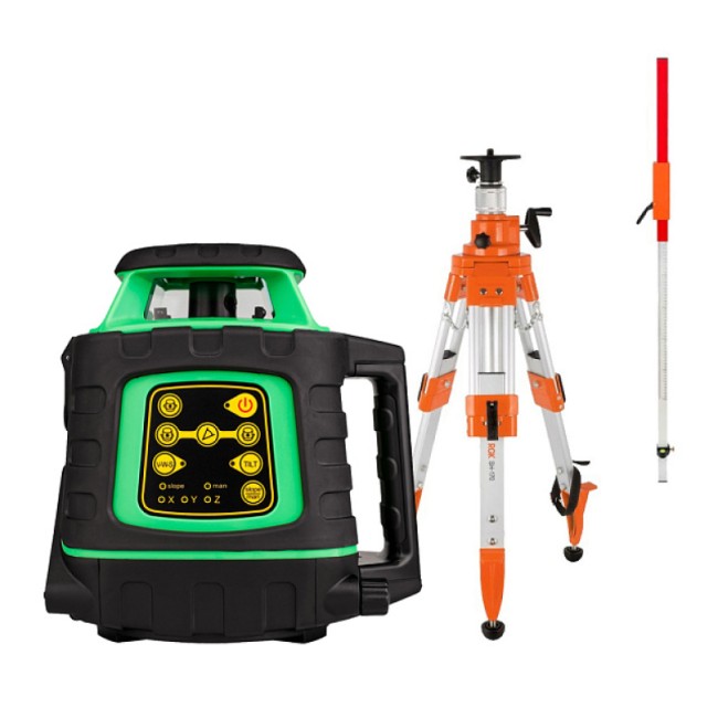 Комплект: ротационный нивелир AMO ROTOR 300G + штатив, рейка Комплект: ротационный нивелир AMO ROTOR 300G + штатив, рейка