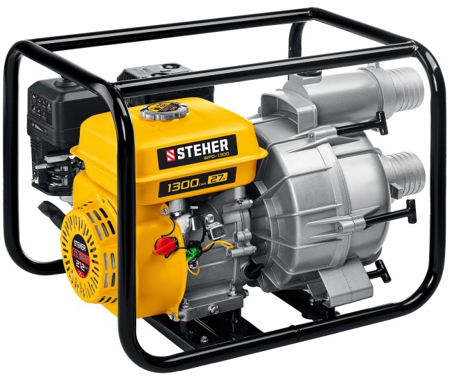 Мотопомпа бензиновая для грязной воды WPD-1300 STEHER Мотопомпа бензиновая для грязной воды WPD-1300 STEHER
