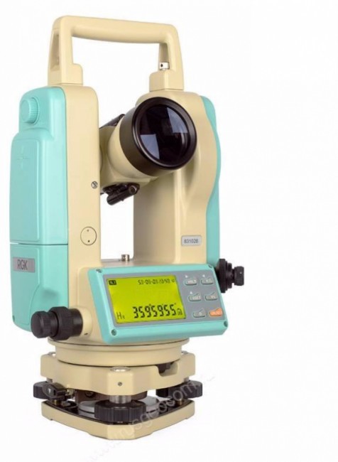 Комплект теодолит RGK T-02 (лазерный отвес) штатив рейка - 3 в 1