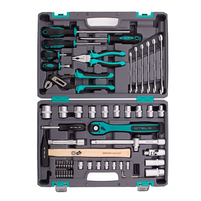 Набор инструментов 1/2", Cr-V 58 предметов Stels Набор инструментов 1/2", Cr-V 58 предметов Stels